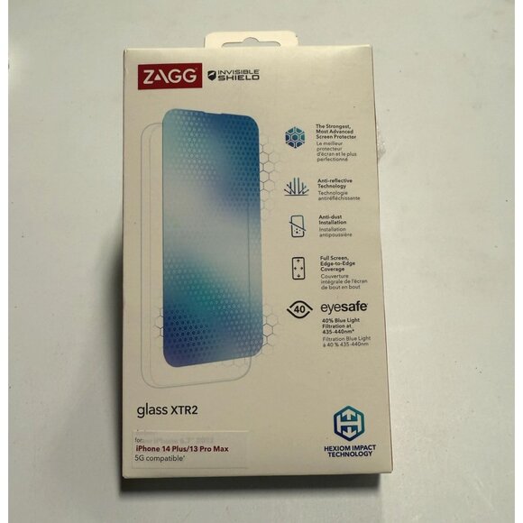 ZAGG Apple iPhone 14 Plus/iPhone 13 Pro Max Invisible Shield Glass XTR AM Screen - Picture 1 of 8